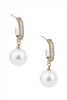 Pearl Rhinestone  Earrings E4416 - White
