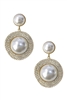 Pearl Rhinestone Earrings E4469 - White