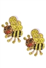 Bee Rhinestone Stud Earrings E4514