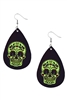 Skull Teardrop Leather Earrings E4926