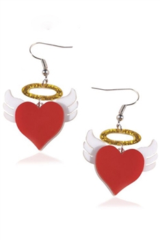 Heart Wings Acrylic Earrings E6890
