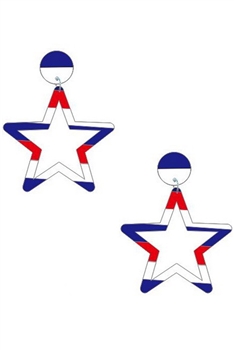 Star American Flag Acrylic Earrings E7494