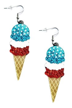 Ice-cream Independence Day Acrylic Earrings E7495