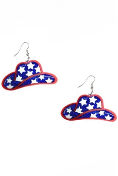 Independence Day Hat Acrylic Earrings E8026