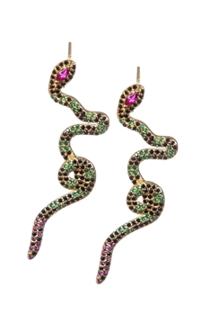 Snake Cubic Zirconia Earrings E8413