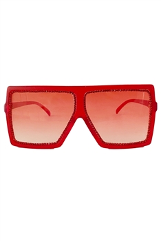 Handmade Rhinestone Sunglasses G0126 - Red