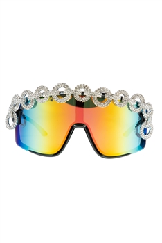 Handmade Rhinestone Goggles Sunglasses G0420 - Multi