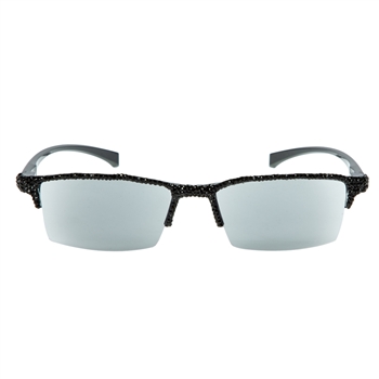Handmade Rhinestone Rimless Sunglasses G0445 - Black