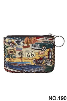 Vintage Route 66 Printed Coin Purse HB0665 - NO.190