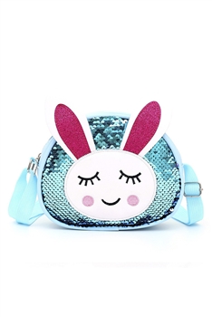 Bunny Sequins Kids Crossbody Bags HB0867 - Blue