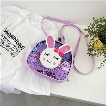 Bunny Sequins Kids Crossbody Bags HB0867 - Purple