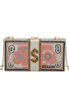 Dollar Rhinestone Evening Bags HB1058 - Pink