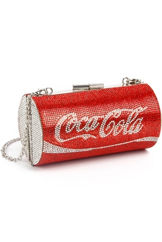 Coke Bottle Rhinestone Handbags HB1116 - Red