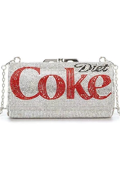 Diet Coke Bottle Rhinestone Handbags HB1116 - Silver