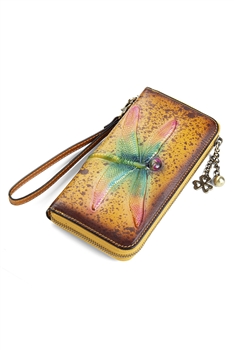 Dragonfly Real Leather Wristlets HB1159 - Yellow