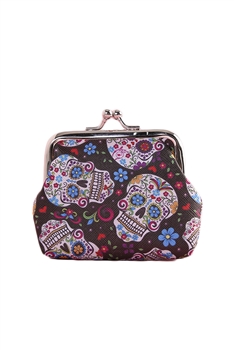 Floral Skull Coin Purse HB1986