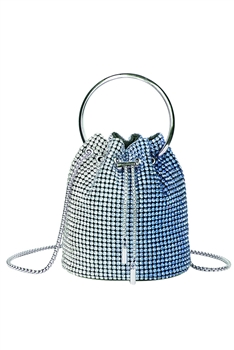 Gradient Color Rhinestone Bucket Bag HB2677 - Blue