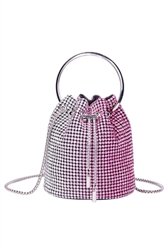 Gradient Color Rhinestone Bucket Bag HB2677 - Pink