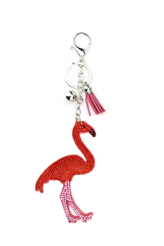 Flamingo Rhinestone Key Chain K1231 - Red