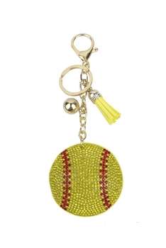 Tennis Rhinestone Key Chain K1245 - Yellow