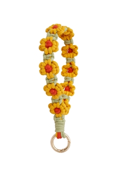 Flower Braided Cotton Thread Keychain K1283