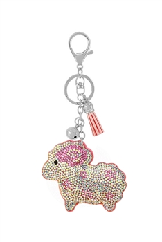 Sheep Rhinestone Key Chain K1286 - Pink