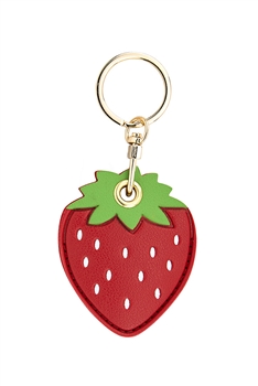 Strawberry Pu Leather Airtag Cover Keychain K1309