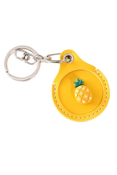 Pineapple Pu Leather Airtag Cover Keychain K1315