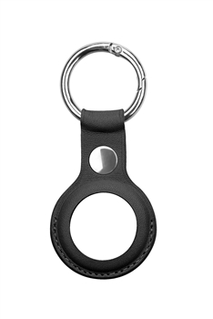 Hollow Airtag Pu Leather Keychain K1316 - Black