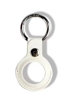 Hollow Airtag Pu Leather Keychain K1316 - White
