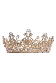 Rhinestone Crown Hair Accessories L2808 - Gold
