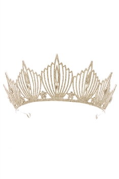 Baroque Rhinestone Crown Headband L3116 - Gold
