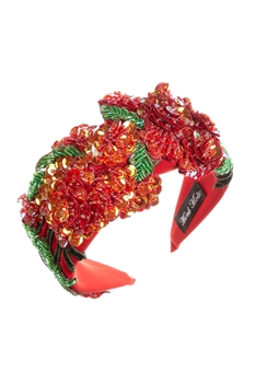 Floral Sequin Fabric Headband L4518