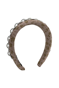 Circle Hoop Rhinestone Chain Sponge Headband L4525