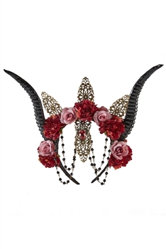 Lolita Horn Rose Headband L4575