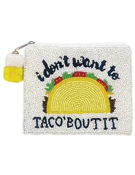 TACO ABOUT IT Beaded Coin Purse LAC-CP-1311