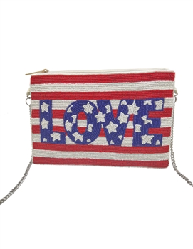 LOVE American Flag Beaded Bag LAC-SS-570