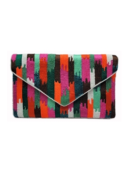Multi Colored Embroidered Beaded Clutch LAC-SS-654