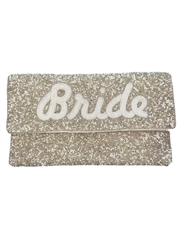 Silver Bride Beaded Clutch LAC-SS-702