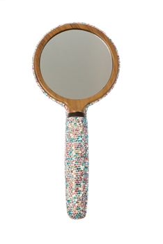 Handmade Rhinestone Handholder Mirror M0439 - Multi