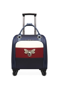 Bee Striped Luggage MIS0712 - Navy