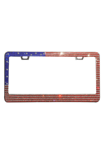 Independce Day Rhinestone License Plate Frame MIS0944
