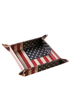 American Flag Printed Pu Storage Tray MIS0982