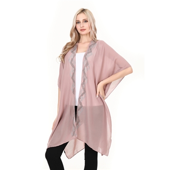 Dimond Boarded Studs Poncho-Pink
