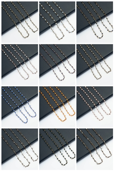Sample Pack of 12 Beaded Long Necklaces N1163-4MM