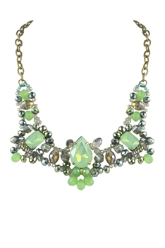 Crystal Quartz Collar Necklaces  N2158 - Green