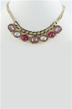Crystal Necklaces N2266 - Pink