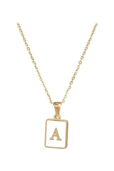 Alphabet Stainless Steel Necklace N3869 - A