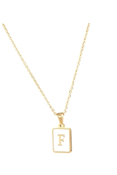 Alphabet Stainless Steel Necklace N3869 - F