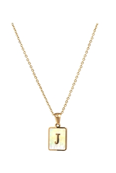 Alphabet Stainless Steel Necklace N3869 - J